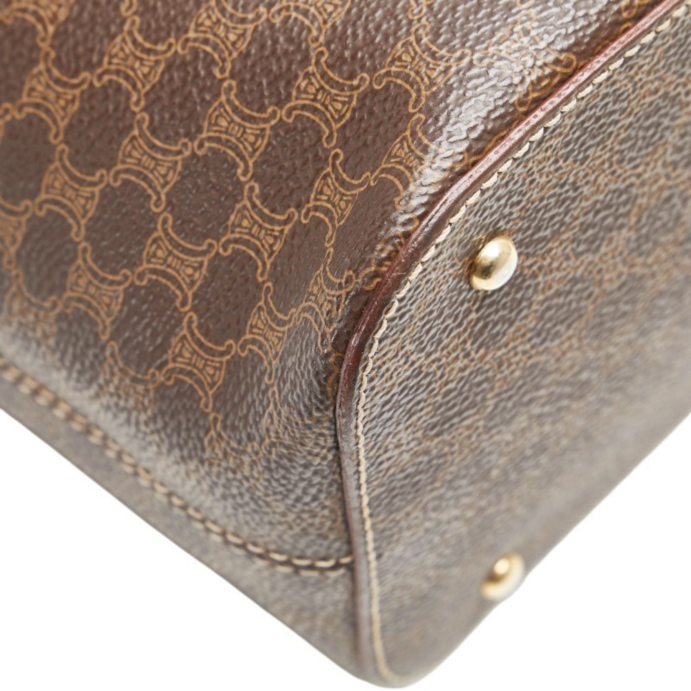 Celine Macadam Handbag Tote Bag Brown Leather s - Picture 5 of 11